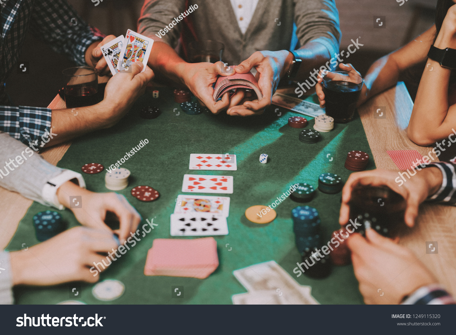 Young Friends Playing Poker On Party Stock Photo Edit Now