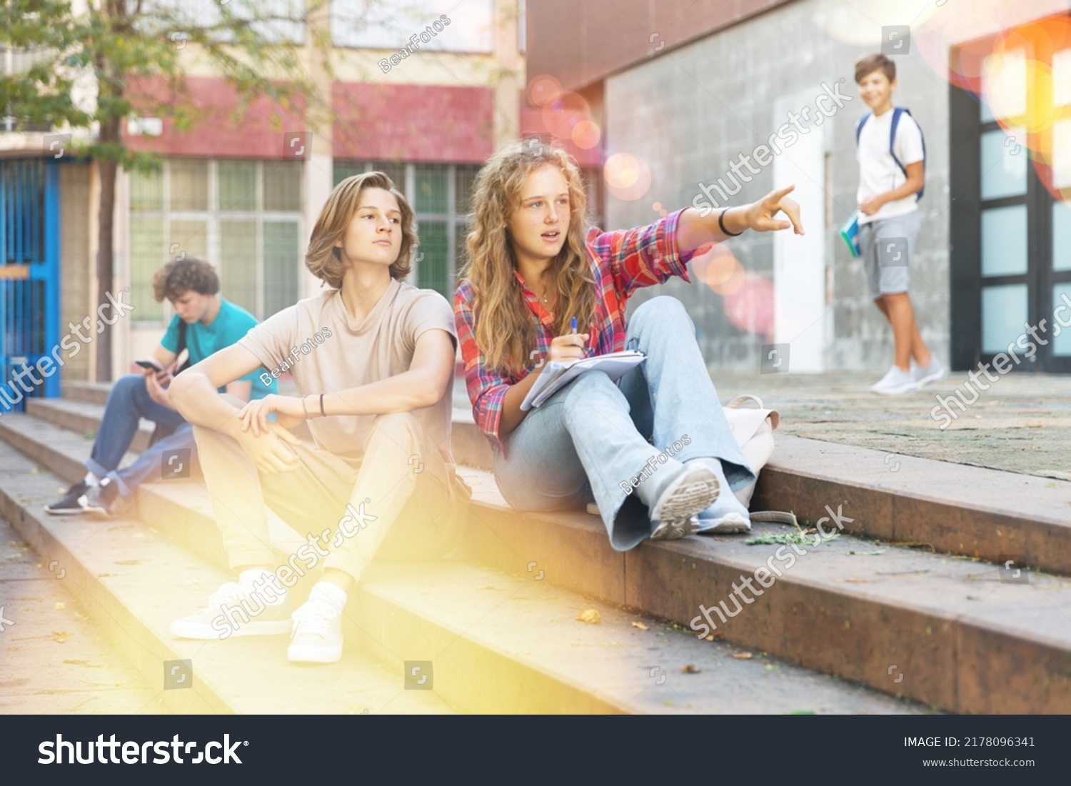 Young Girl Her Friend Sitting On Stock Photo 2178096341 | Shutterstock