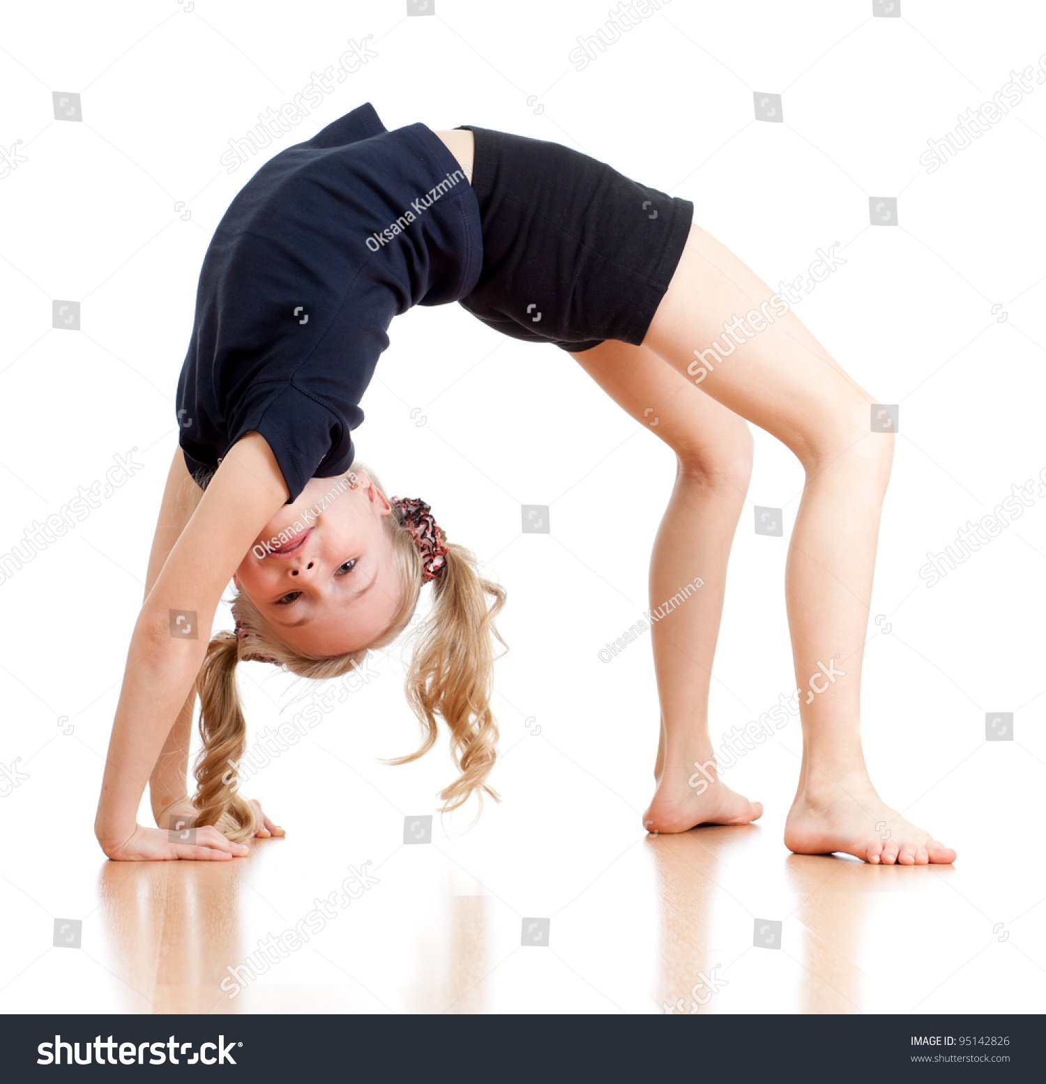 Young Girl Doing Gymnastics Over White Stock Photo 95142826 - Shutterstock