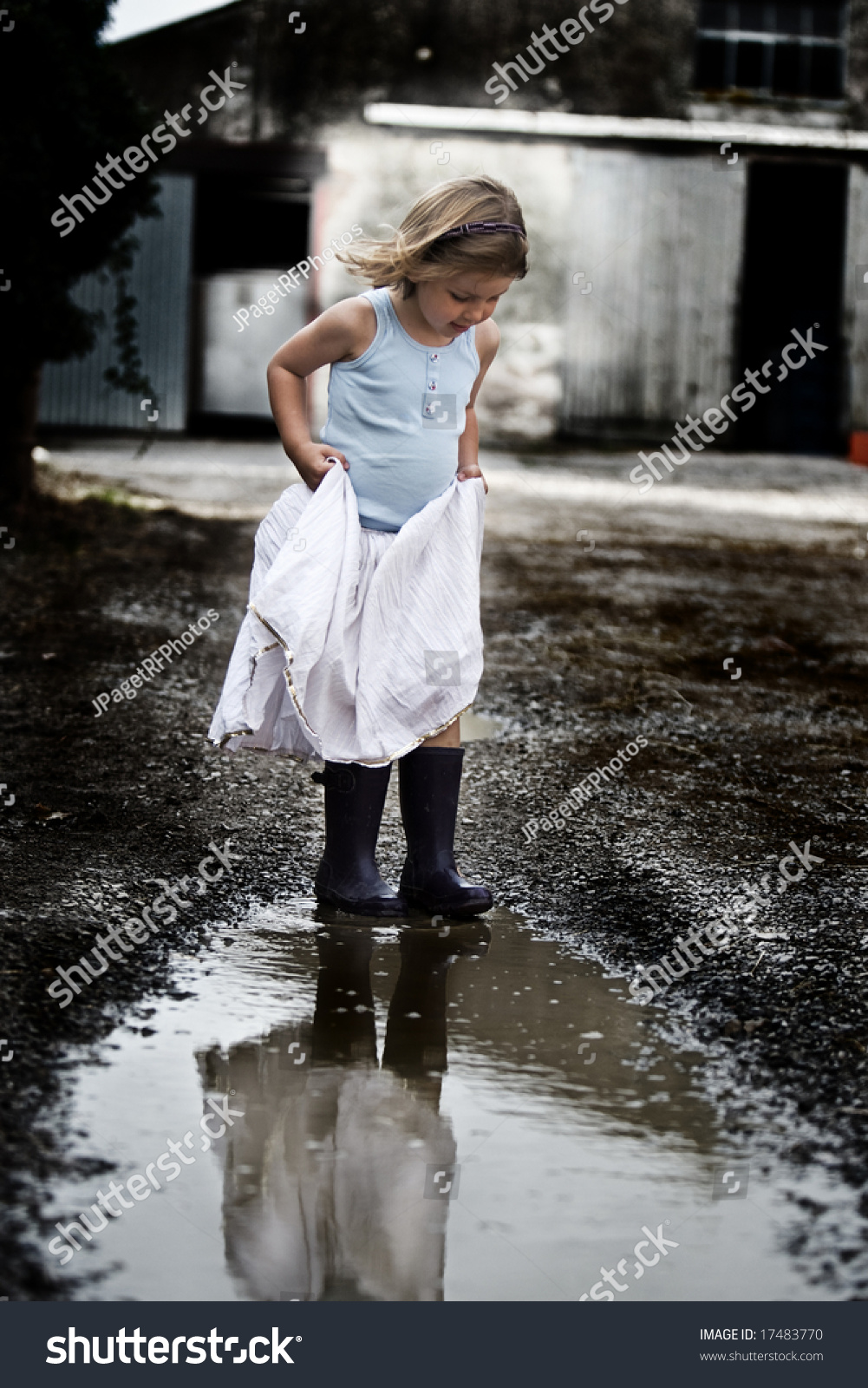 dress and wellies