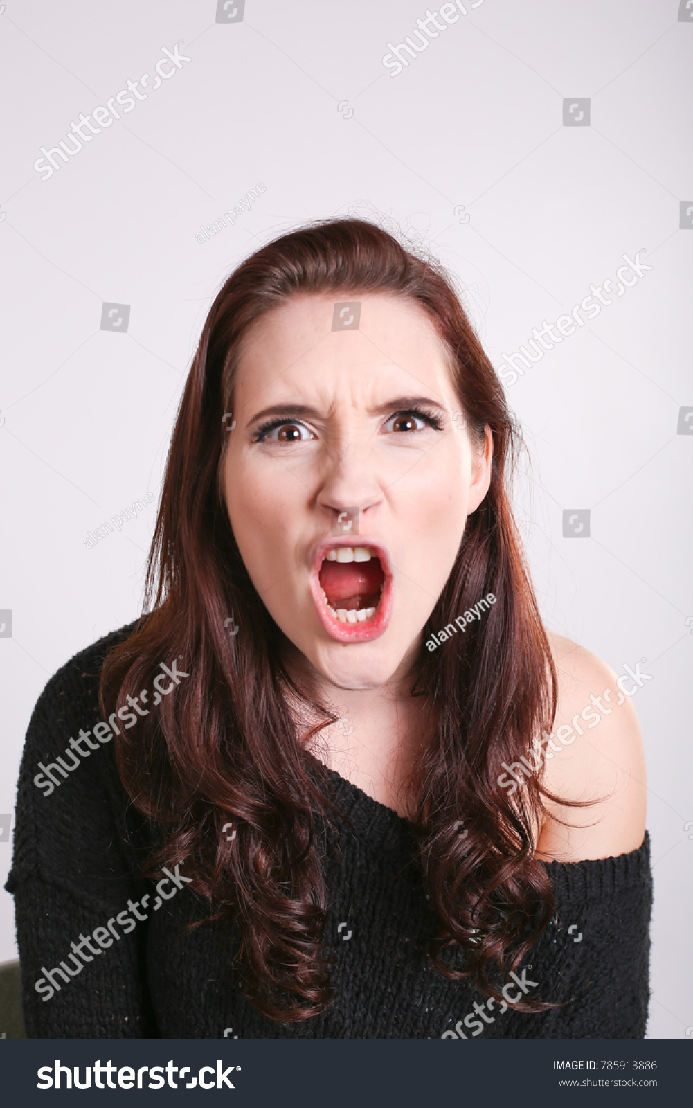 Young Girl Shouting Screaming Angry Eyes Stock Photo 785913886 ...