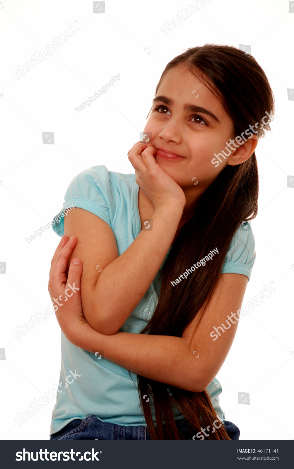 Young Girl Thinking Herself Isolated On Stock Photo 46171141 - Shutterstock