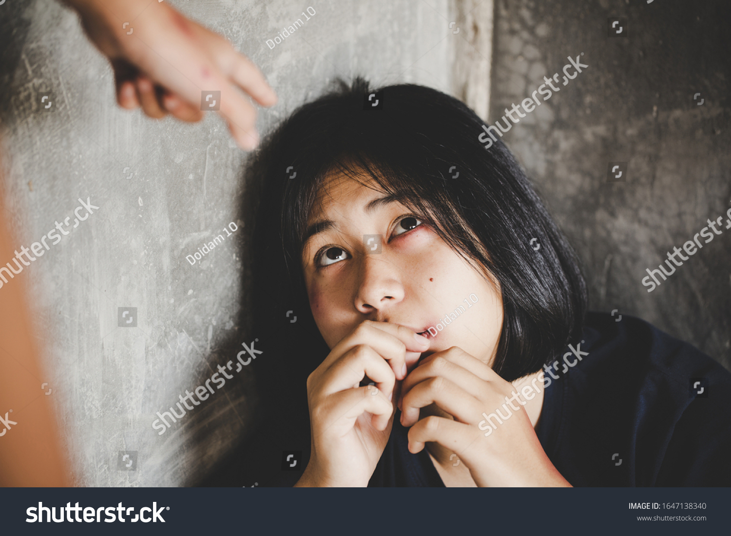 Young Girl Tied On Floor Domestic Stock Photo (Edit Now) 1647138340