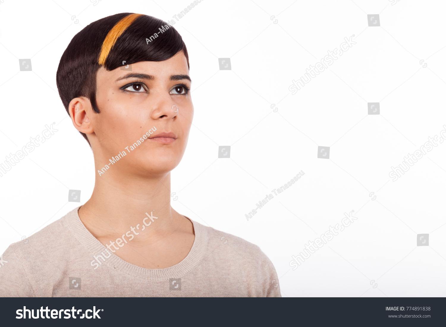 Young Girl Bicolor Pixie Short Haircut Stock Photo Edit Now