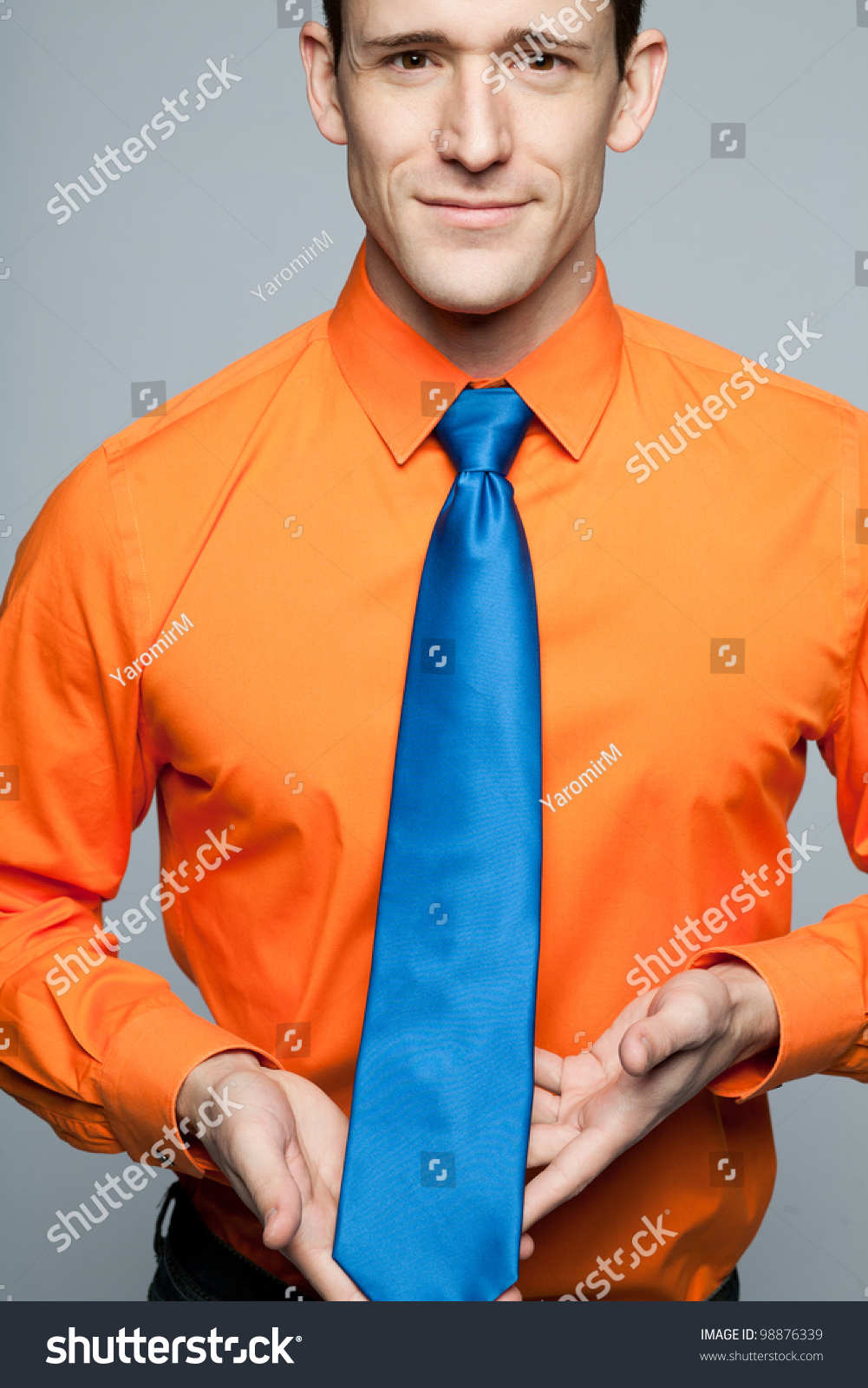 blue and orange shirt