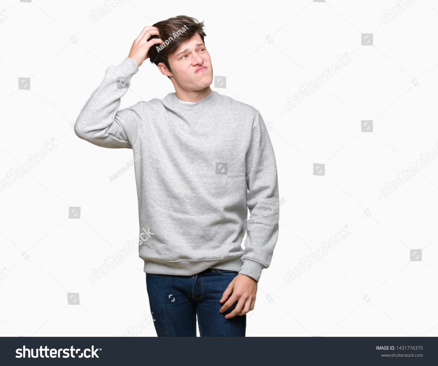 man wearing sweatshirt