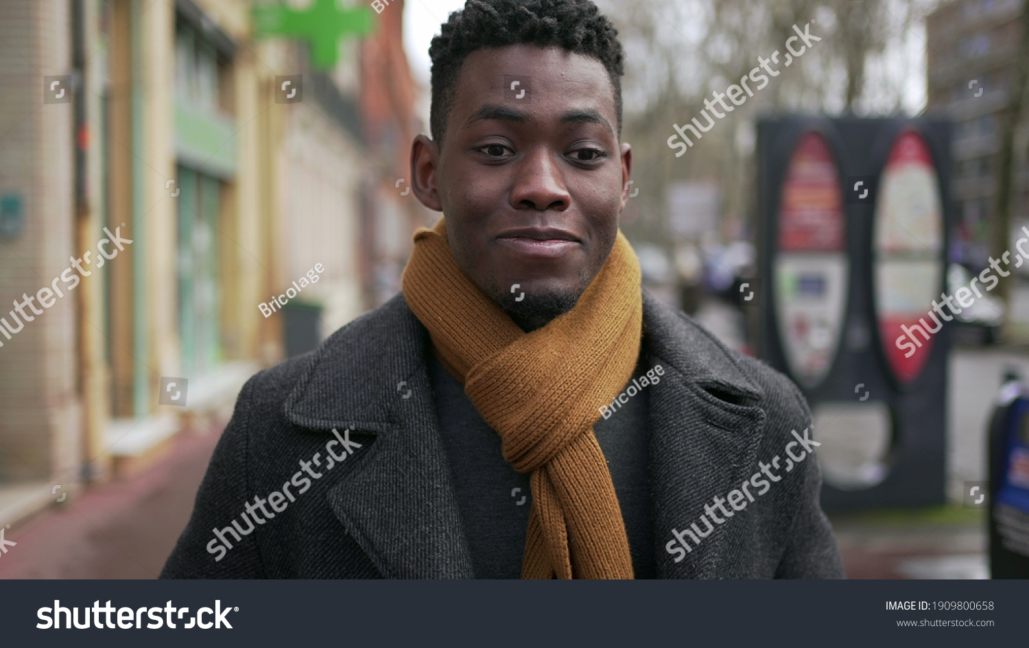 Young Happy Black African Man Walking Stock Photo Edit Now 1909800658