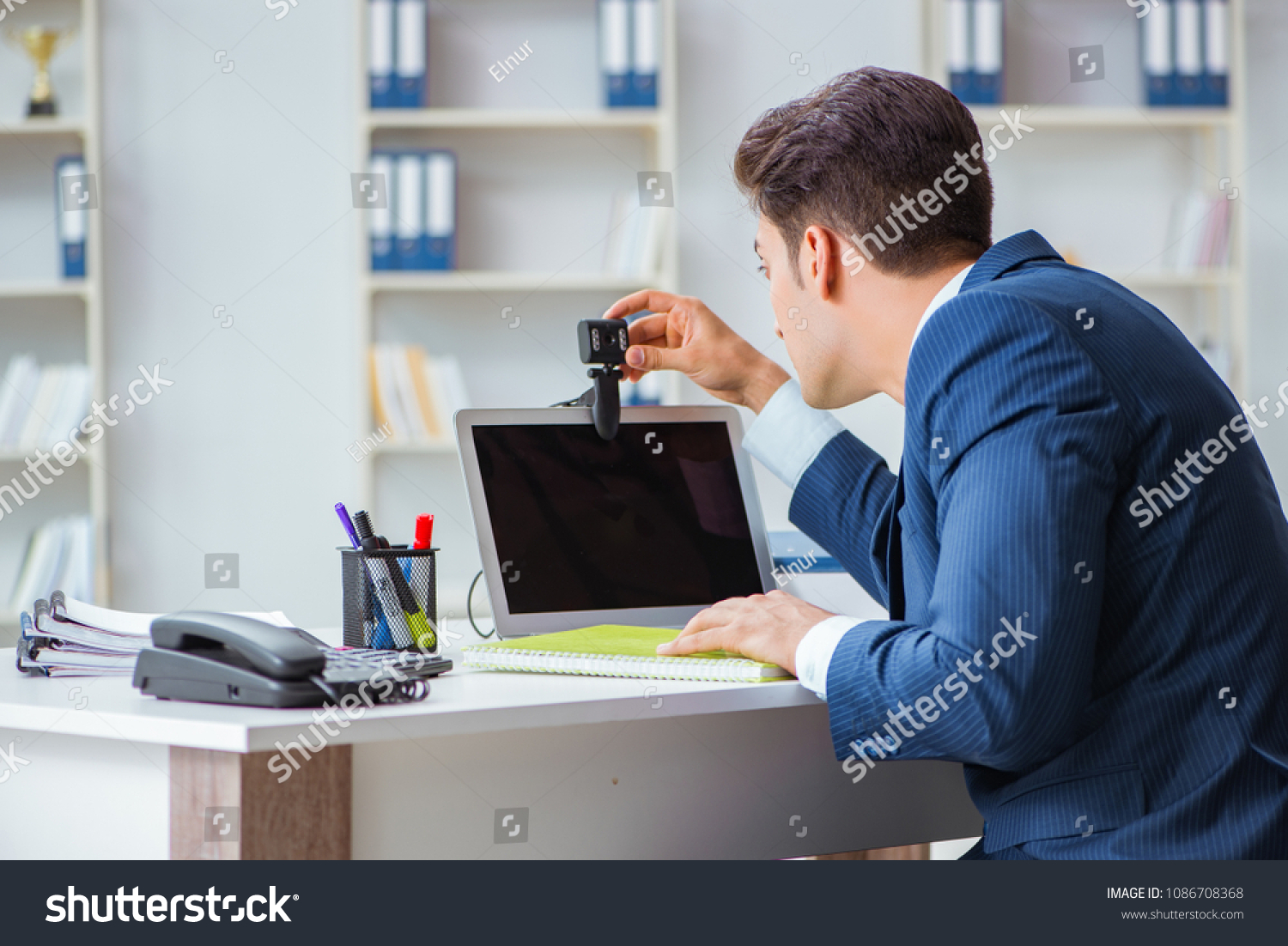 Young Help Desk Operator Working Office Stock Photo Edit Now