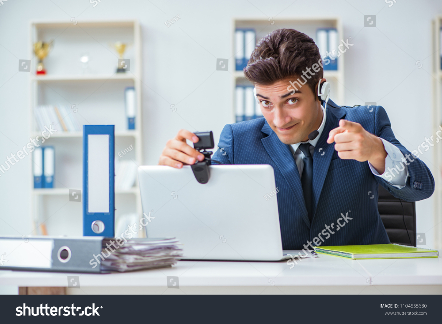 Young Help Desk Operator Working Office Stock Photo Edit Now