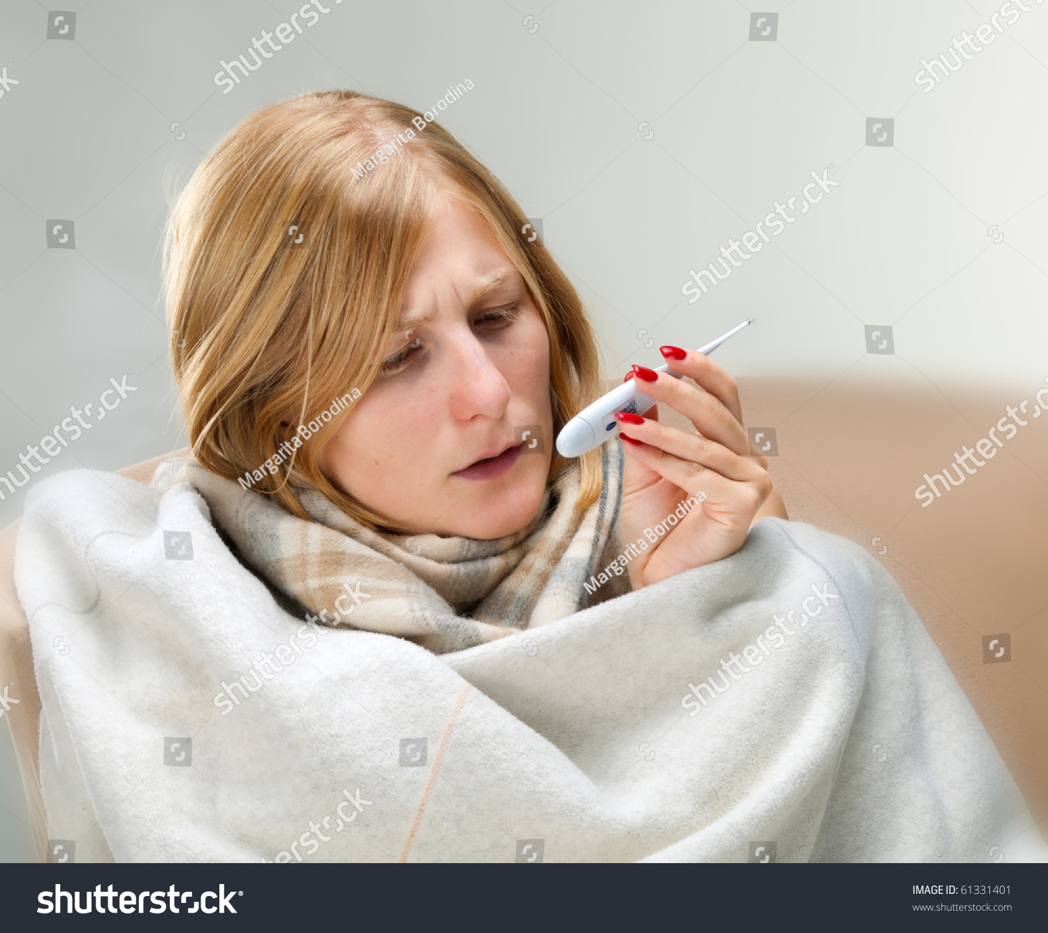 Young Ill Woman Stock Photo 61331401 : Shutterstock