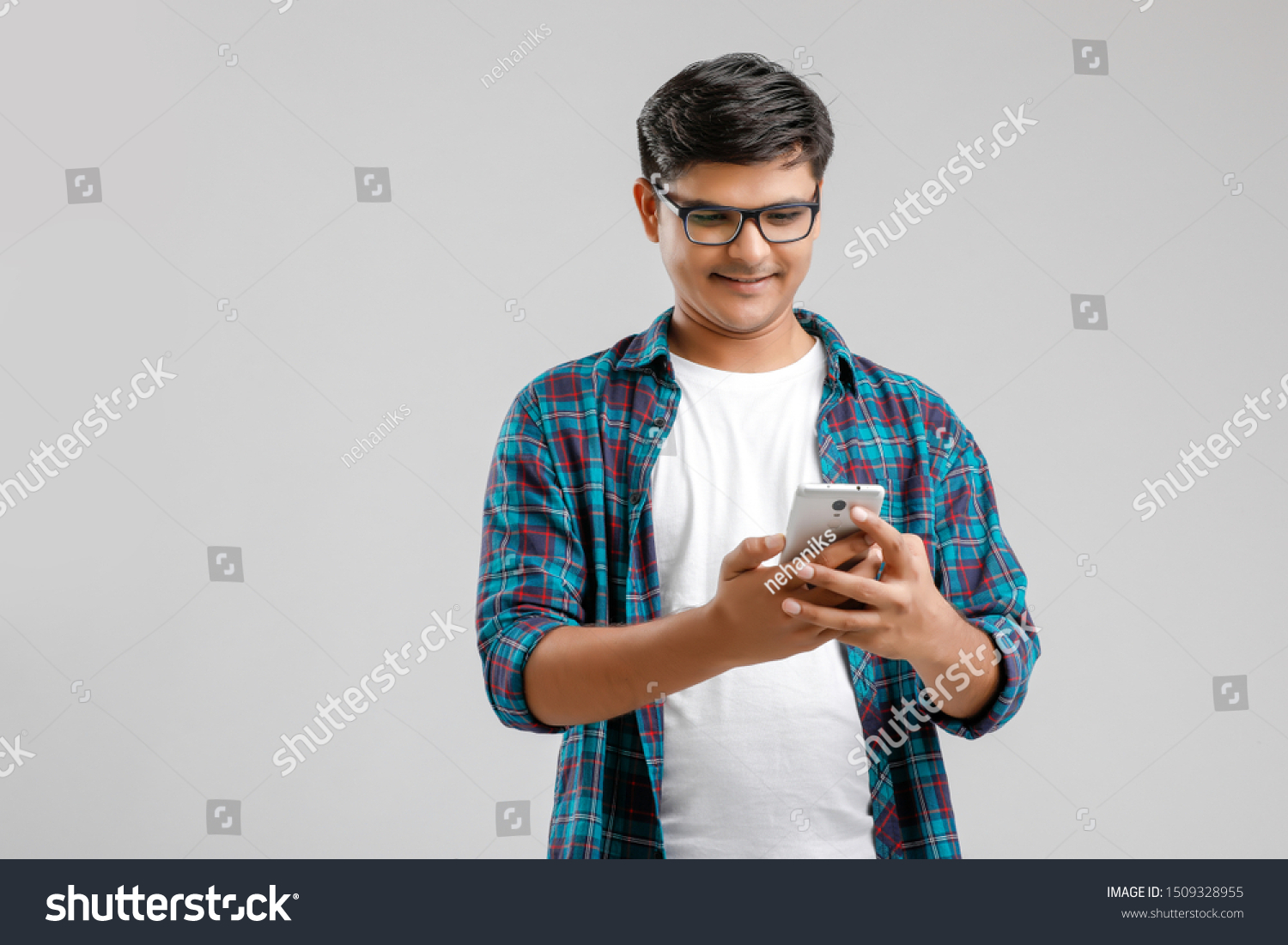 Young Indian College Boy Using Mobile Stock Photo 1509328955 | Shutterstock