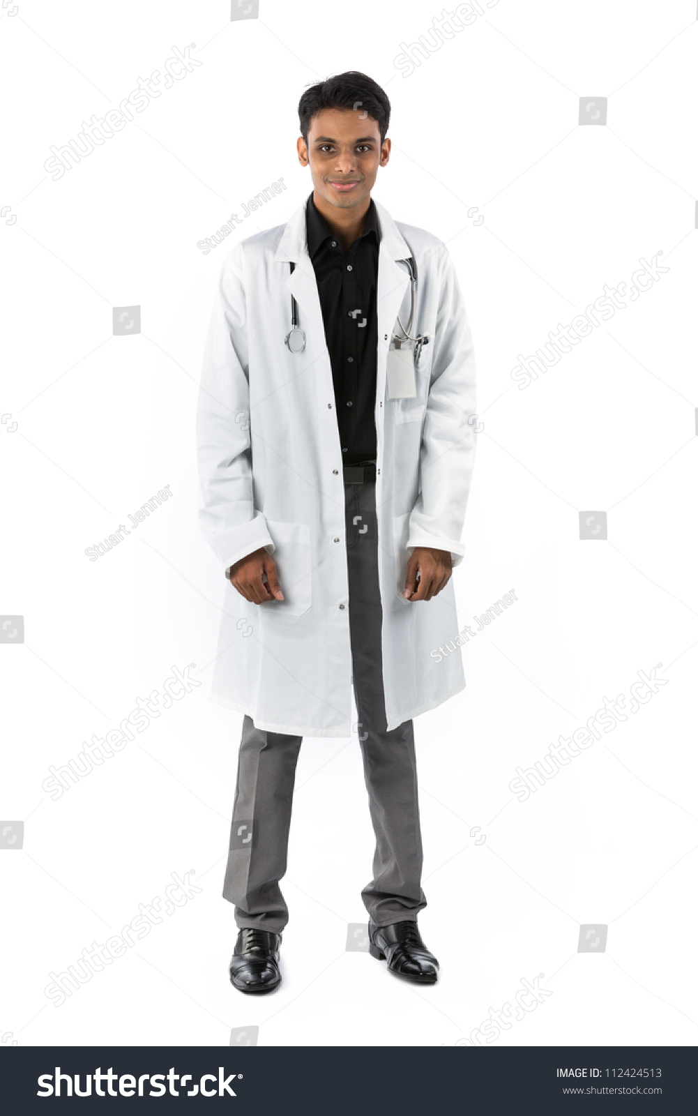 Young Indian Doctor Wearing Shirt White Stock Photo 112424513