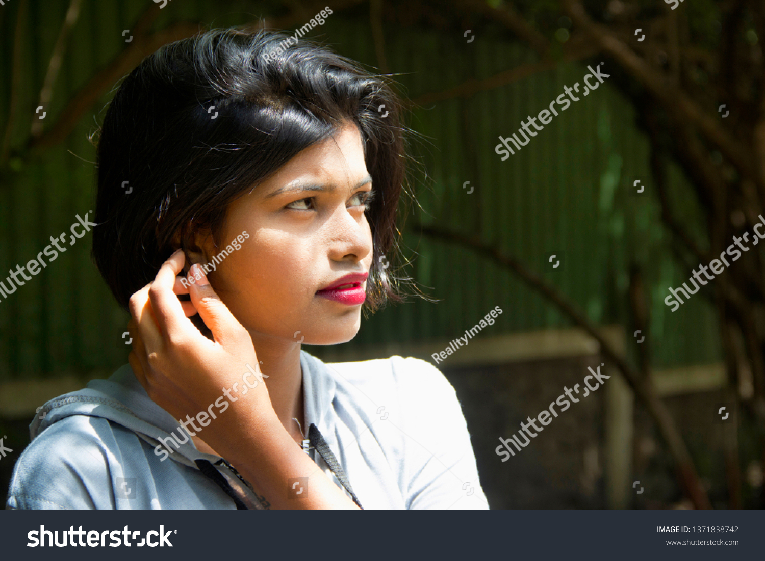 Young Indian Girl Short Hair Her Stock Photo Edit Now 1371838742