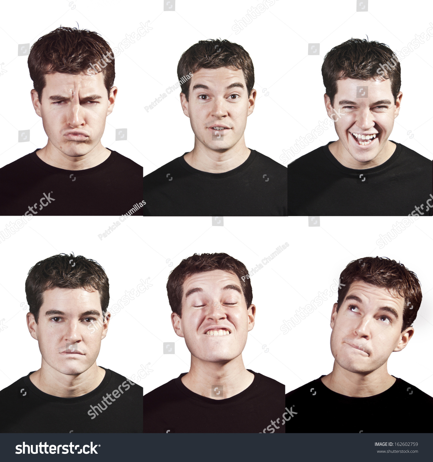 Young Man Face Expressions Isolated On Stock Photo 162602759 - Shutterstock