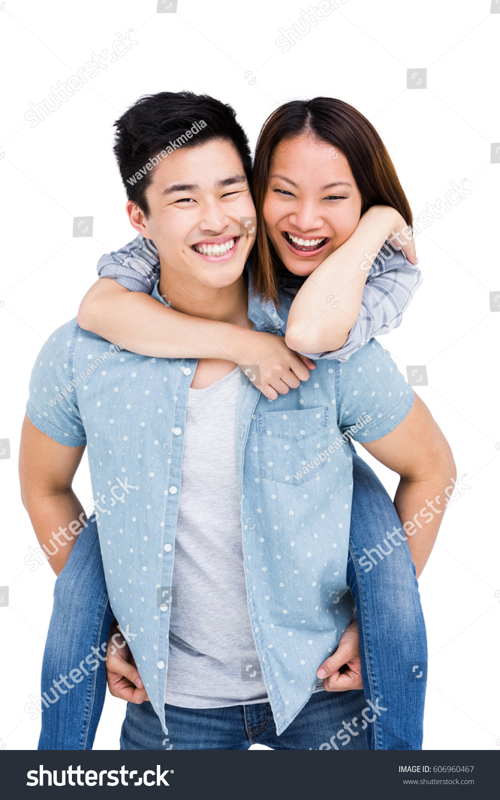 Young Man Giving Piggyback Ride Woman Stock Photo 606960467 | Shutterstock