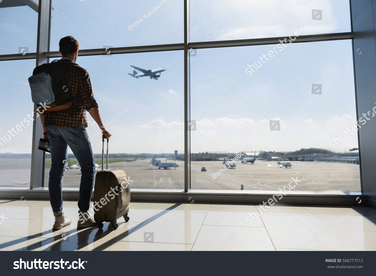 Young Man Standing Near Window Airport Stock Photo 506777512 | Shutterstock