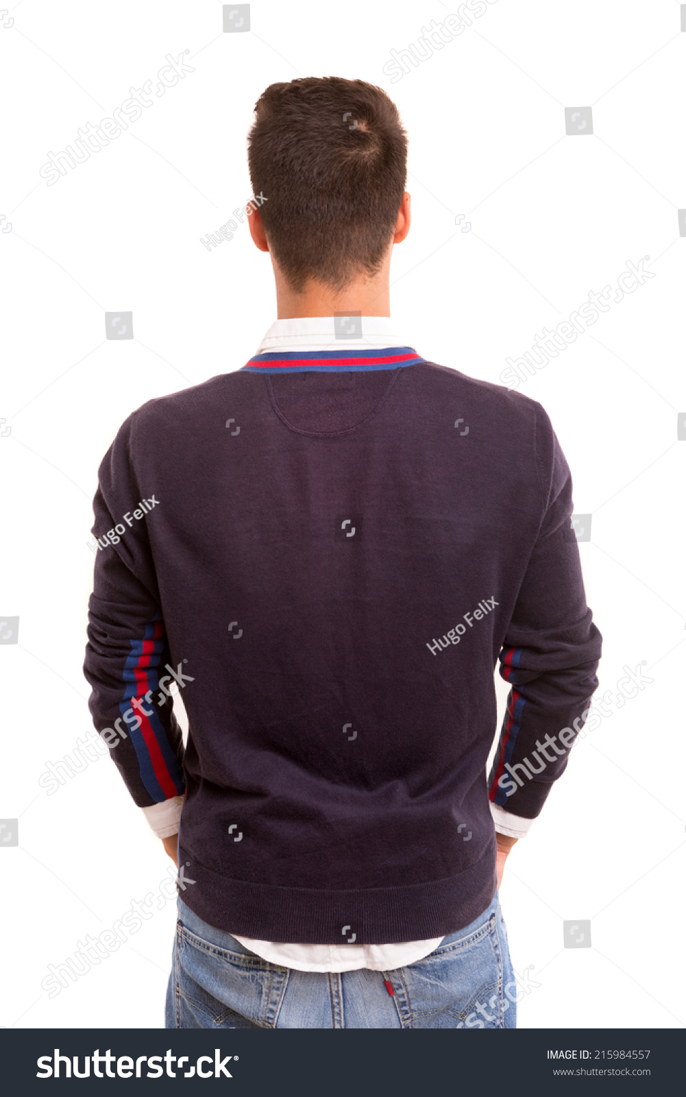 Young Man Back Turned Camera Stock Photo (Edit Now) 215984557