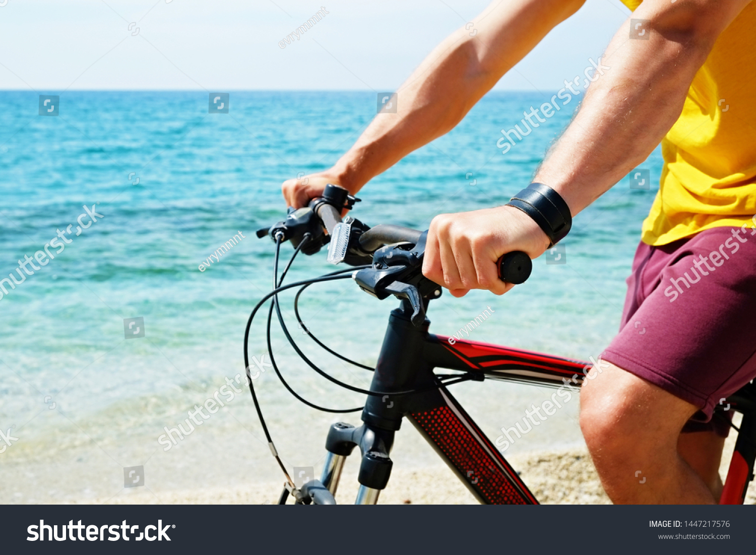 Young Man Fit Body Riding Mtb Stock Photo Edit Now