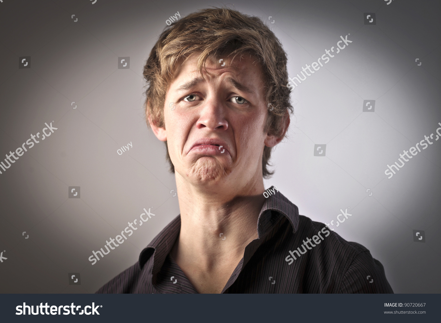 Young Man Sad Expression Stock Photo 90720667 - Shutterstock
