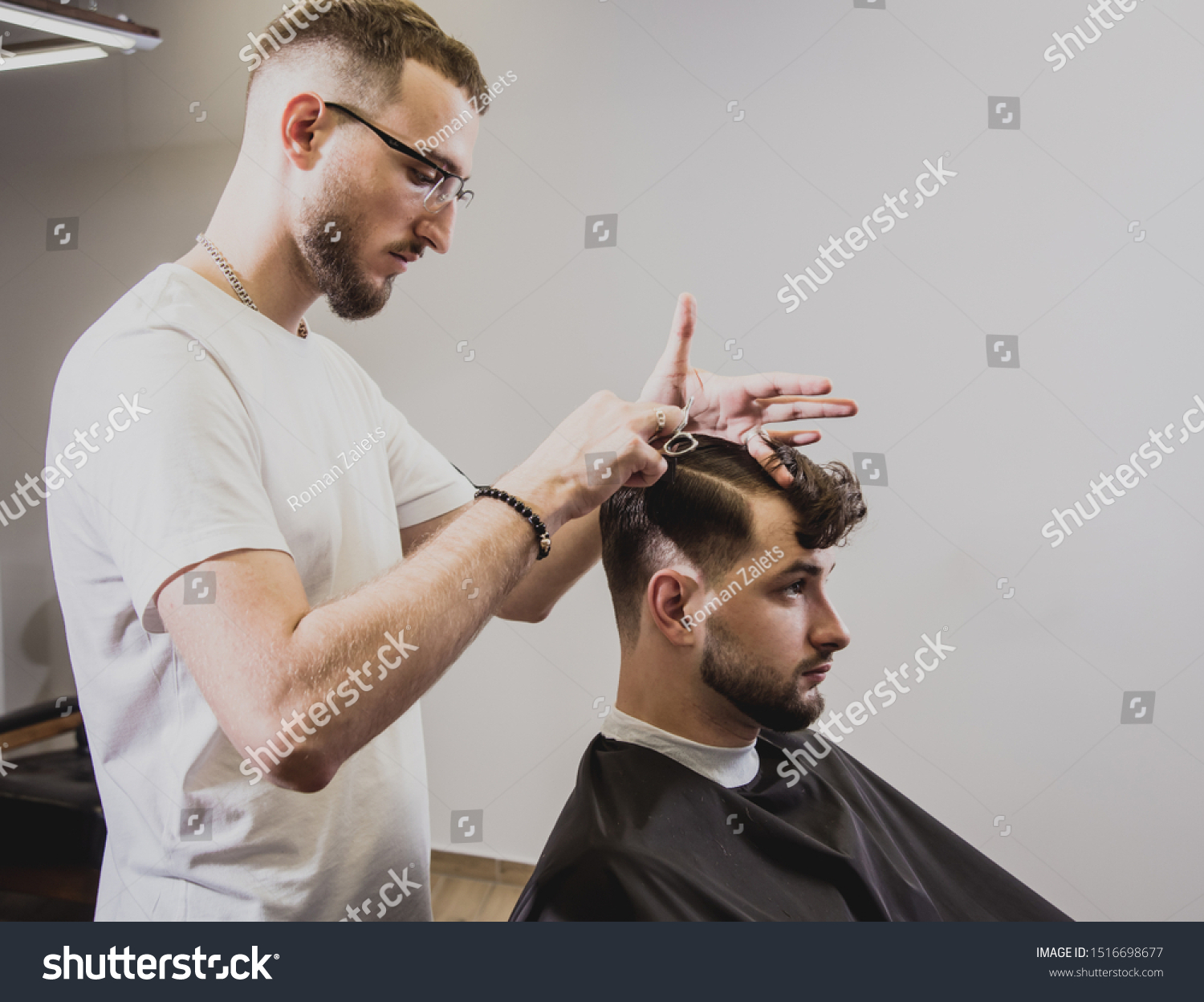 Young Man Trendy Haircut Barber Shop Stock Photo Edit Now