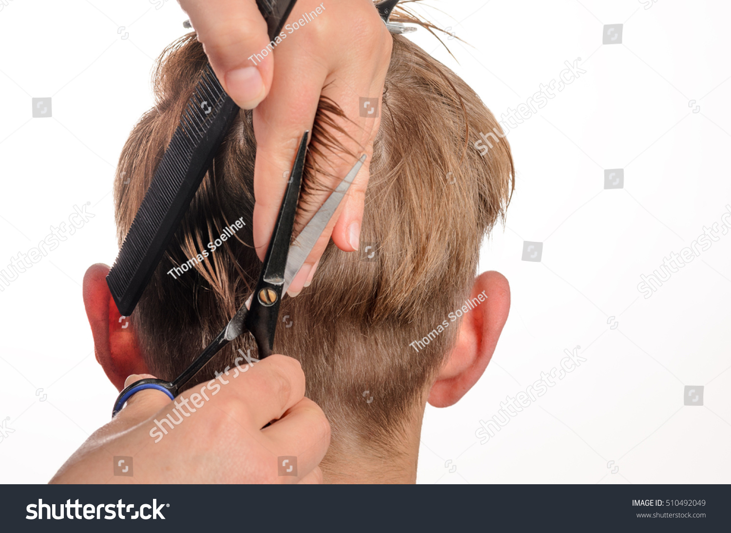 Young Men Professional Barber Hair Saloon Stock Photo 510492049