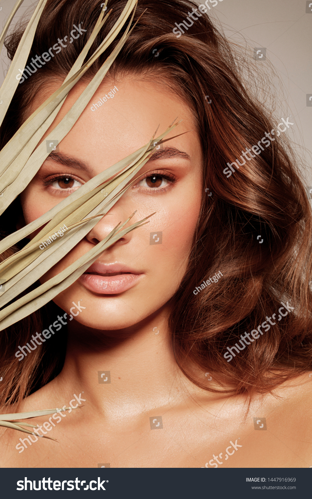 Young Model Shiny Long Hair Fresh Stock Photo Edit Now 1447916969