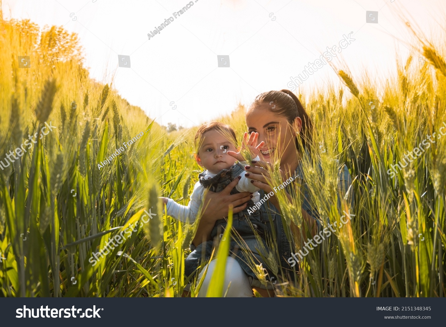 Young Mother Teaches Her Son Wheat Stock Photo 2151348345 | Shutterstock