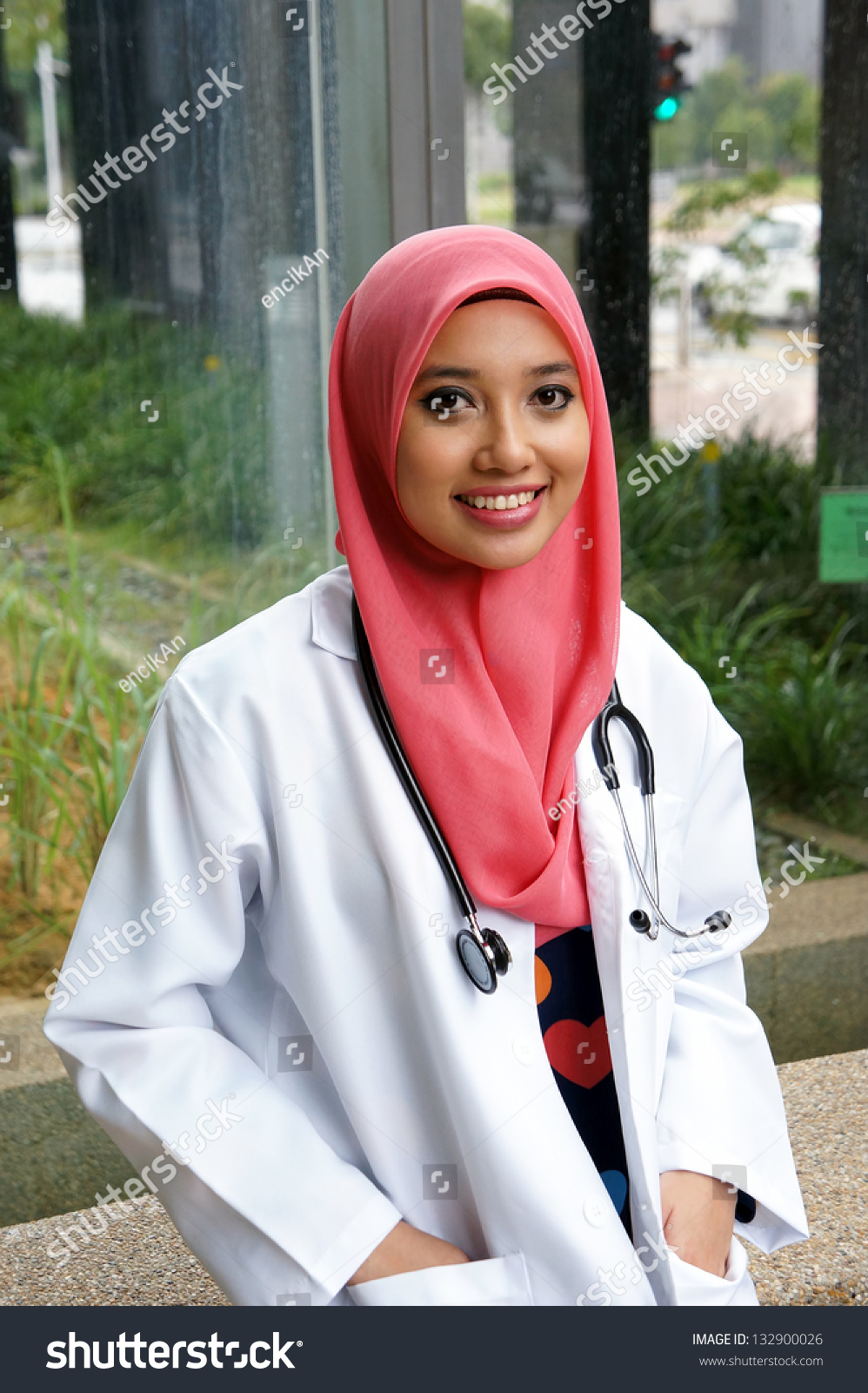 Young Muslim Doctor Woman With Stethoscope Stock Photo 132900026 ...