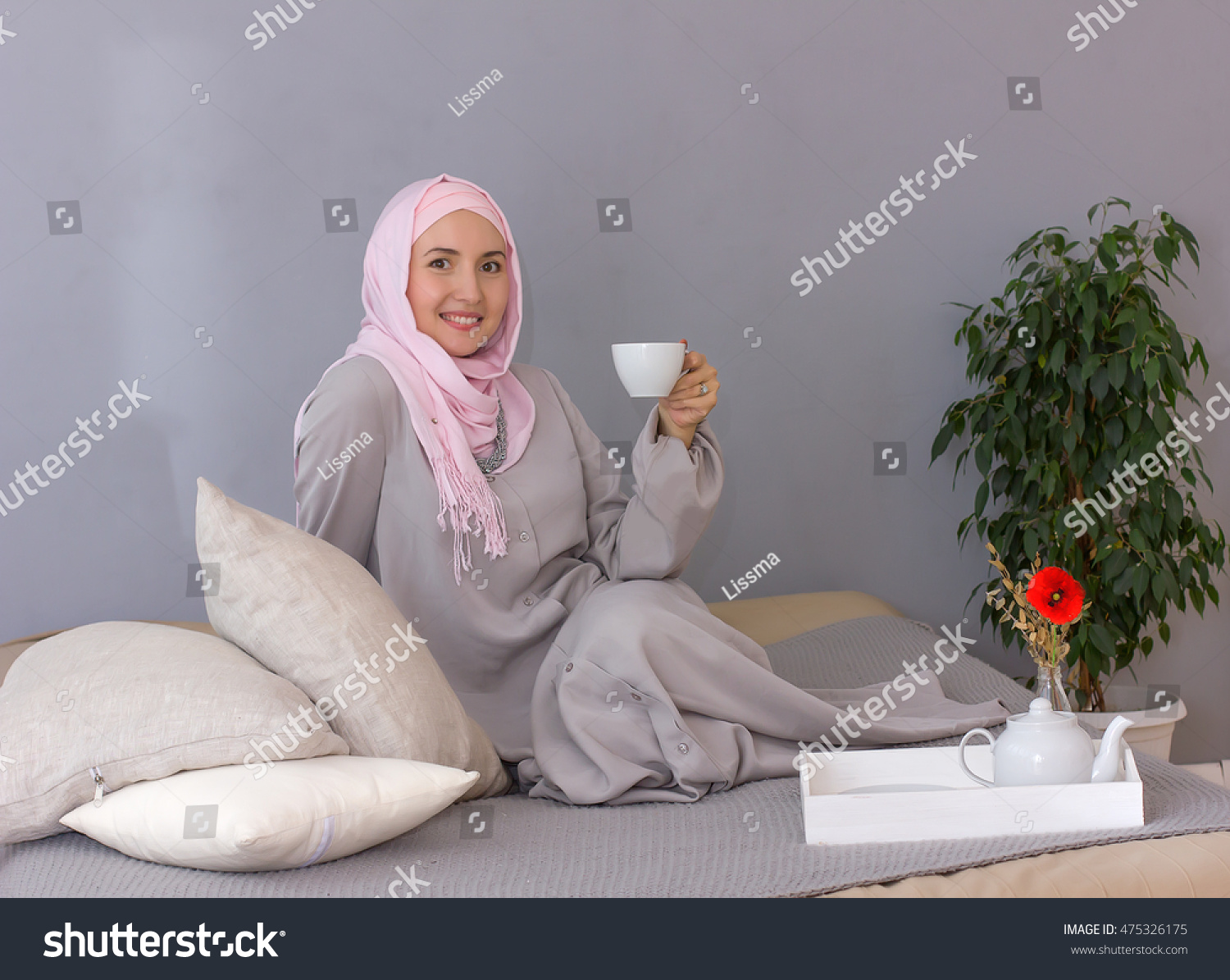 Young Muslim Women Cup Tea Coffee Stock Image Download Now