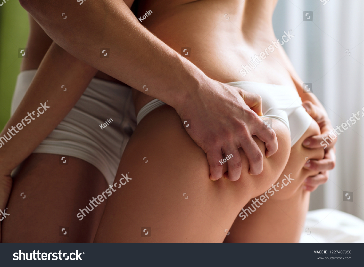 Young Passionate Couple Making Love Bed Stock Photo Edit Now 1227407950