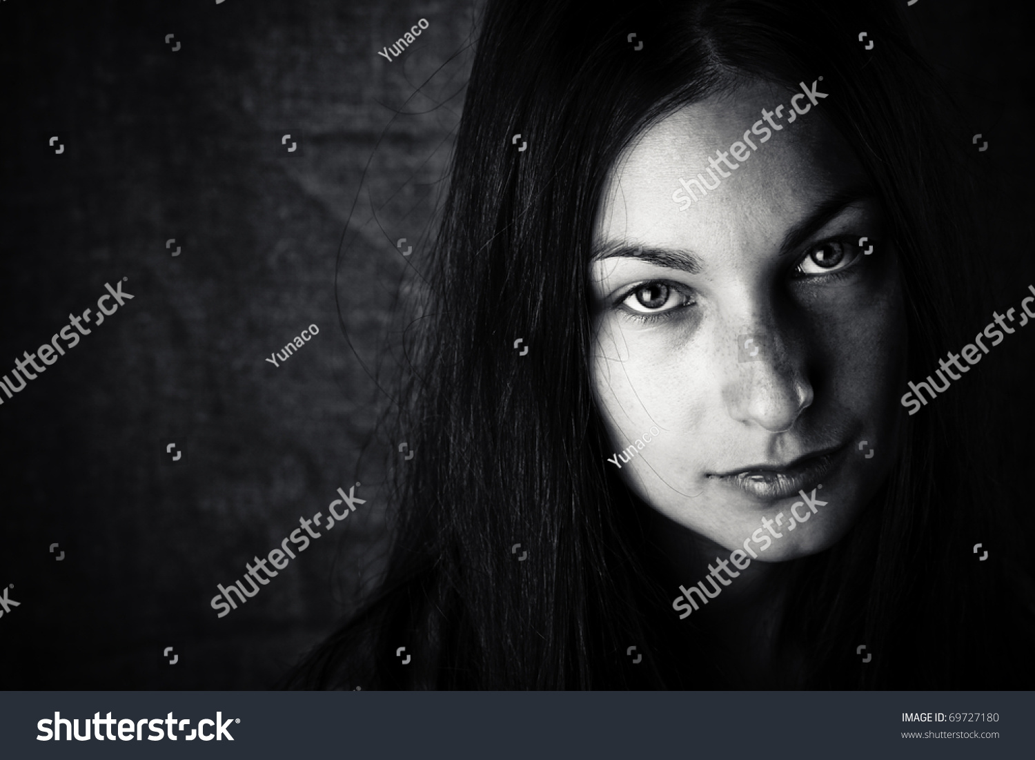 Young Sad Woman Portrait Stock Photo 69727180 : Shutterstock