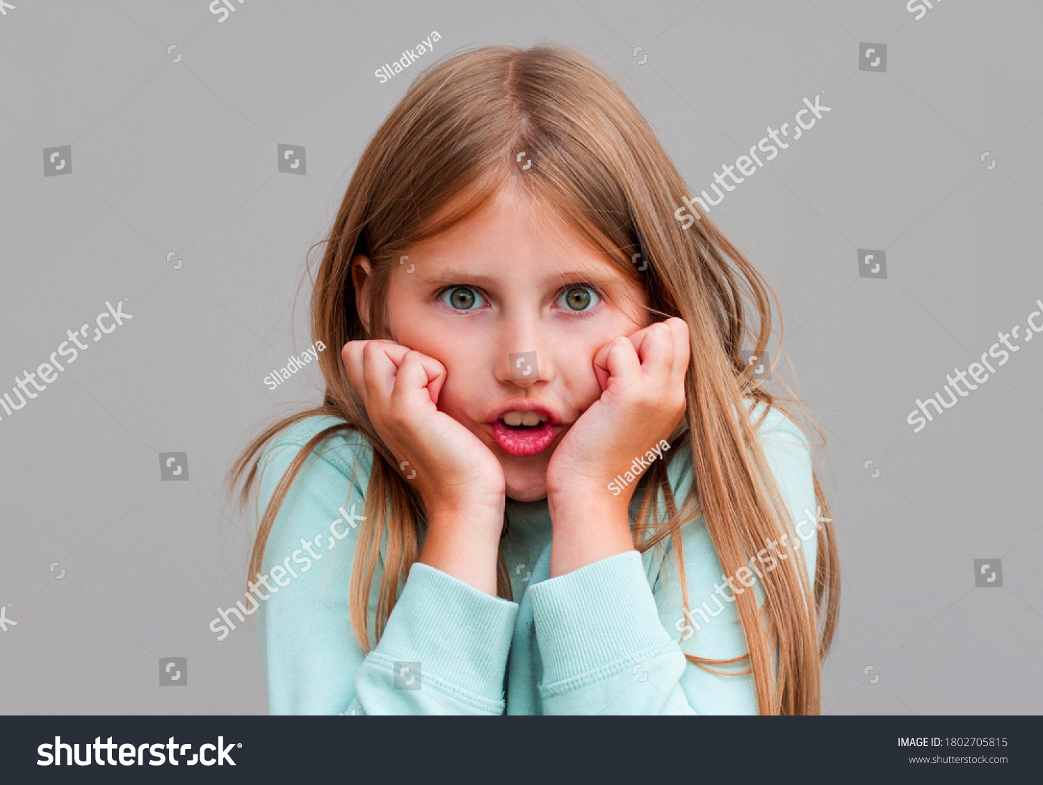 Young Scared Teenage Girl Covering Her Stock Photo 1802705815 ...