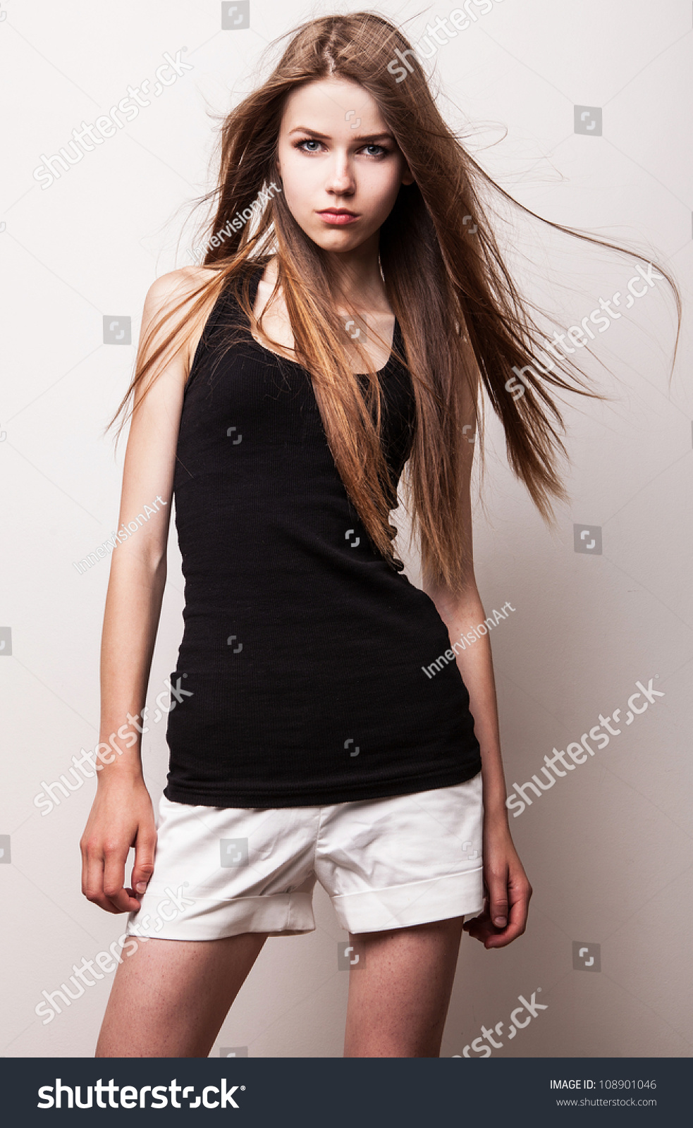 Young Sensual Model Girl Pose Studio Stock Photo 108901046 - Shutterstock