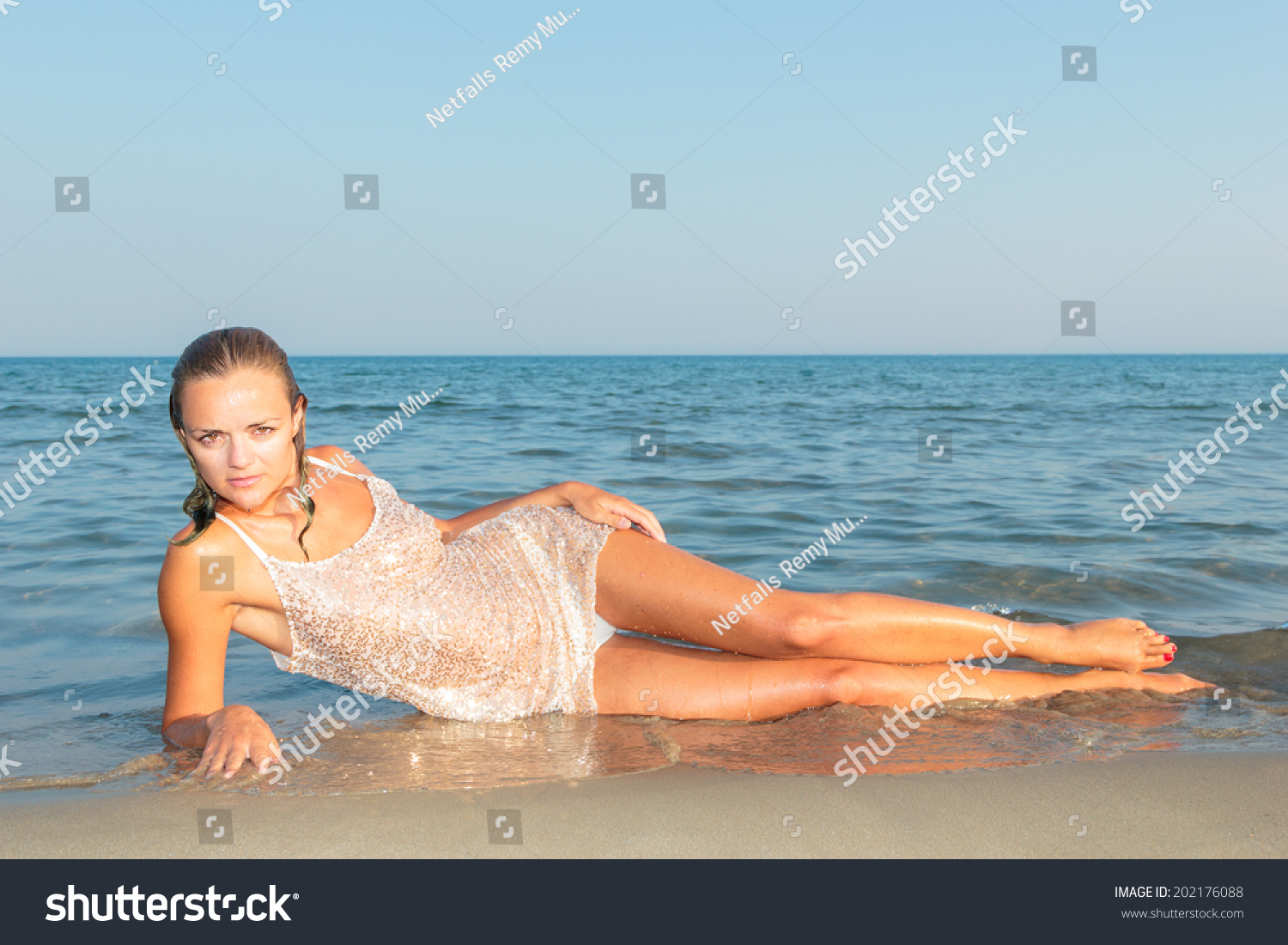 Young Sexy Girl Bikini Wet Shirt Stock Photo 202176088 Shutterstock