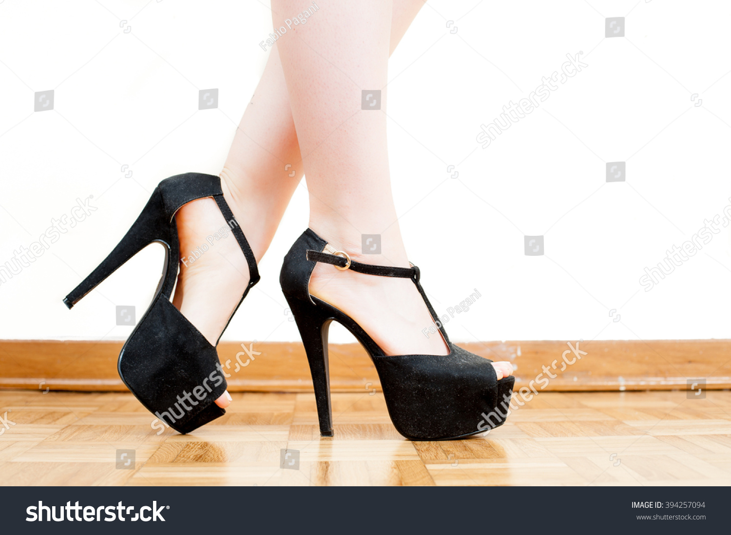 Young Sexy Woman Feet Black High Stock Photo (Edit Now) 394257094