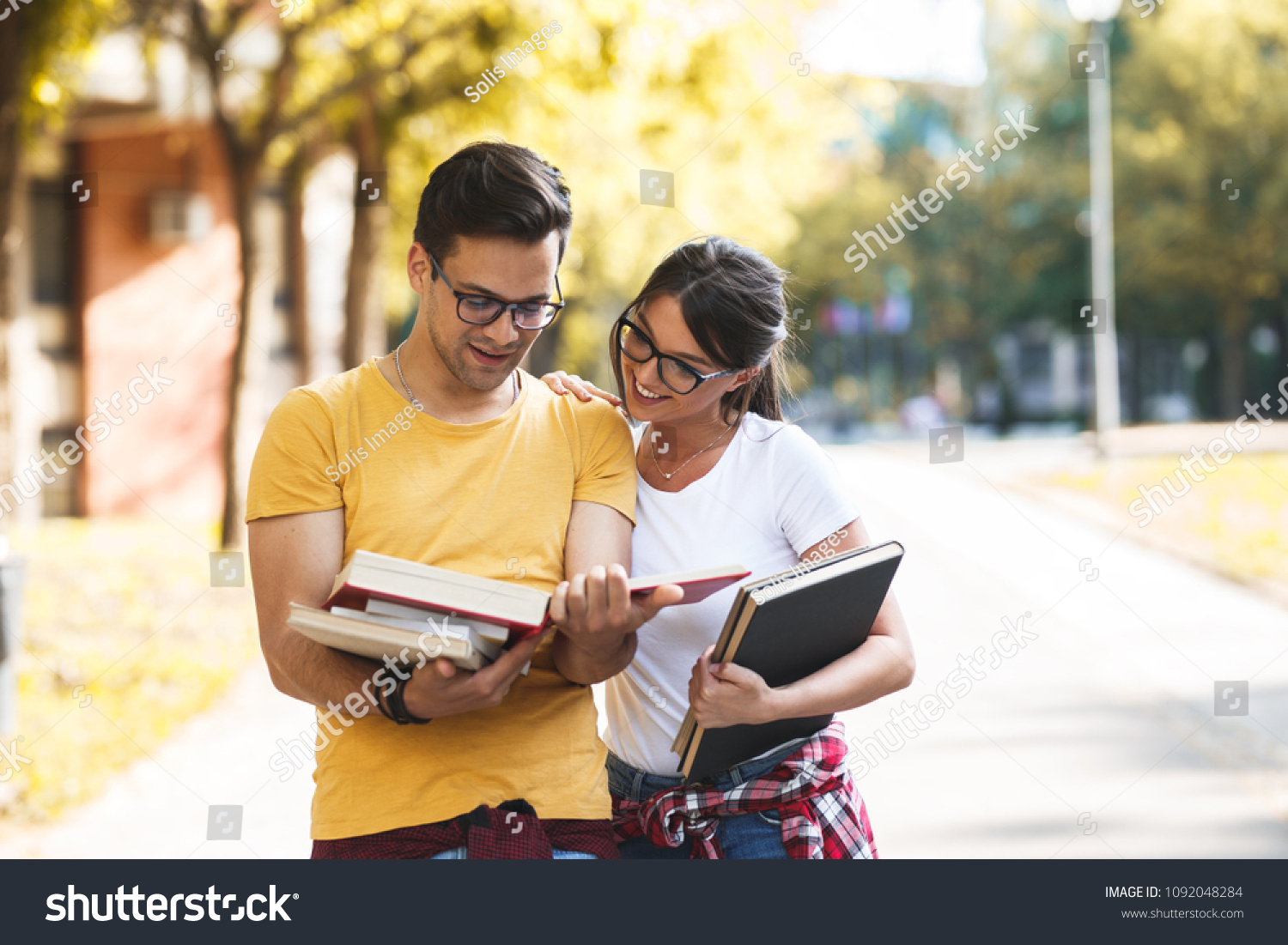 Young Student Couple Going College Classthey Stock Photo (Edit Now ...