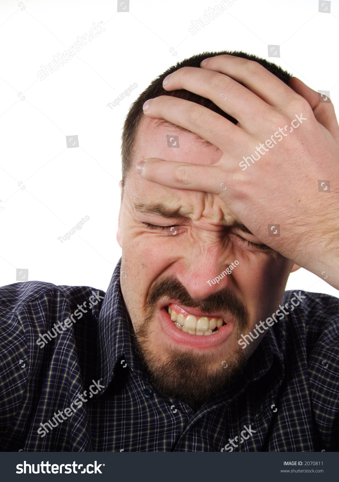 Young Suffering Male Facial Expression Pain Stock Photo 2070811 ...