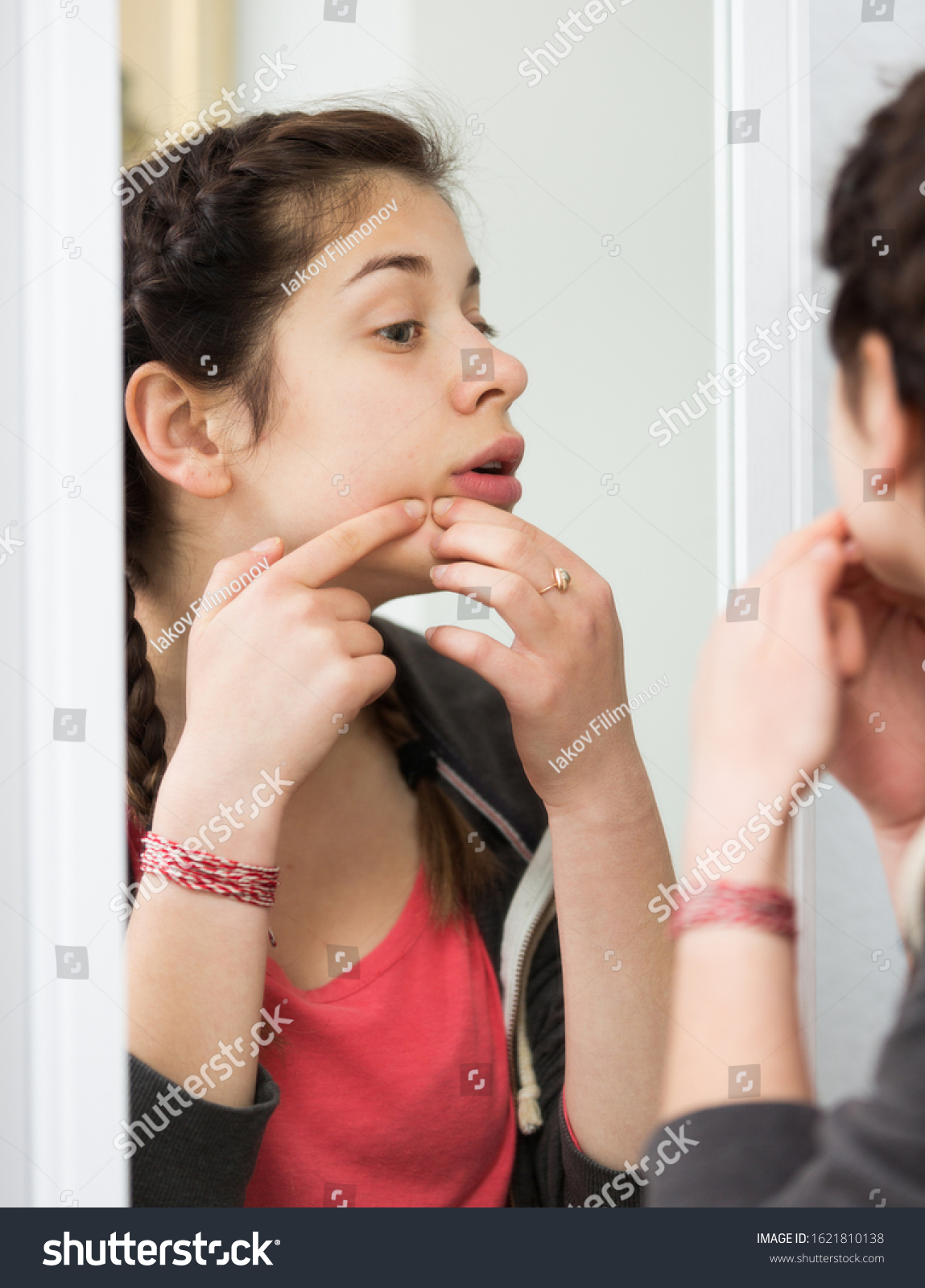 Young Teenage Girl Cleaning Face Skin Stock Photo 1621810138 | Shutterstock