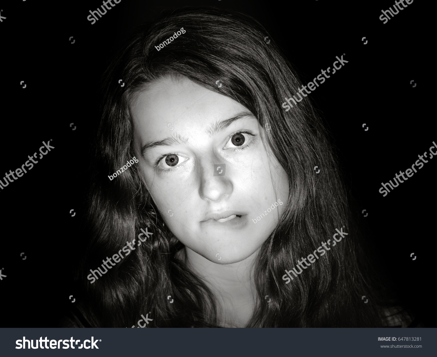 Young Teenage Girl Closeup Portrait Different Stock Photo 647813281 ...