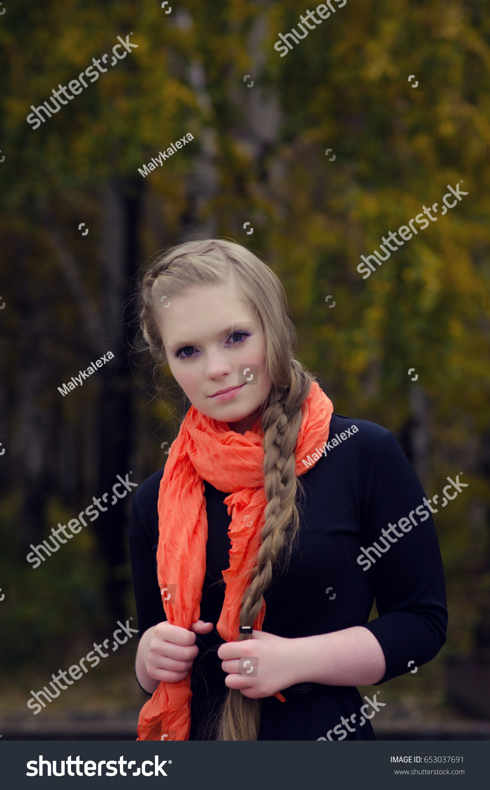 Young Very Beautiful Girl Long Blonde Stock Photo Edit Now 653037691