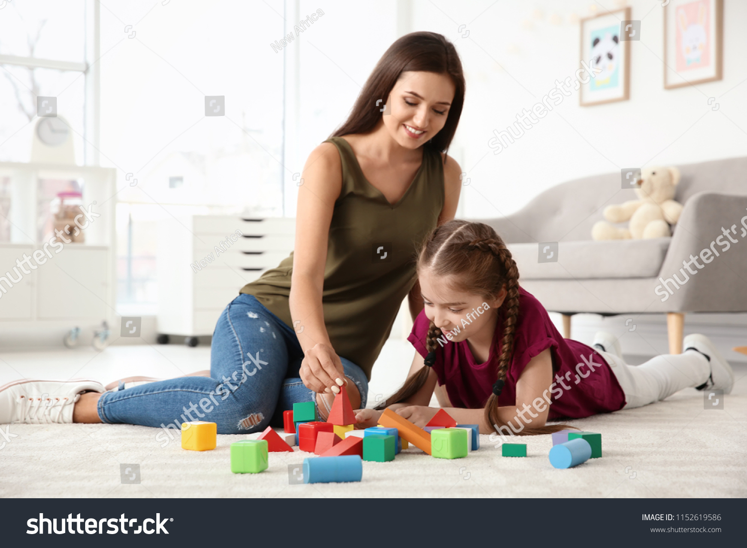 Young Woman Little Girl Autistic Disorder Stock Photo 1152619586 ...