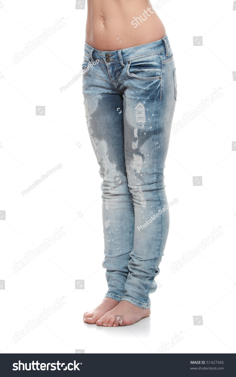 Girl Wets Jeans