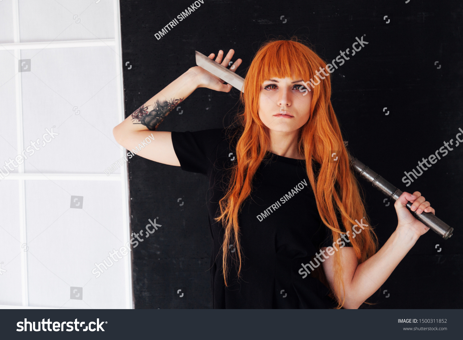 Young Woman Japanese Anime Cosplay Holding Stock Photo Edit Now
