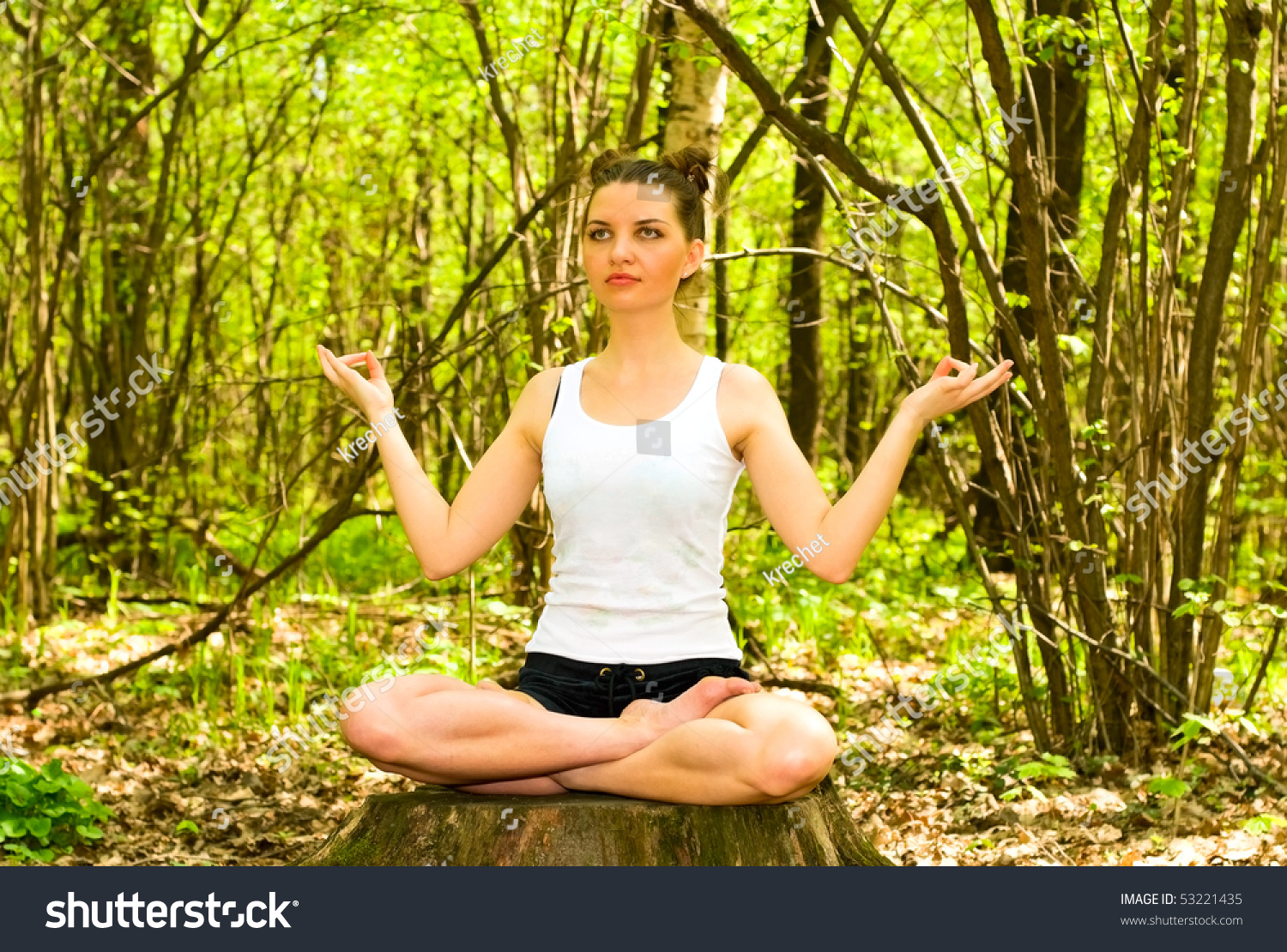 Young Woman Meditation Pose Stock Photo 53221435 | Shutterstock