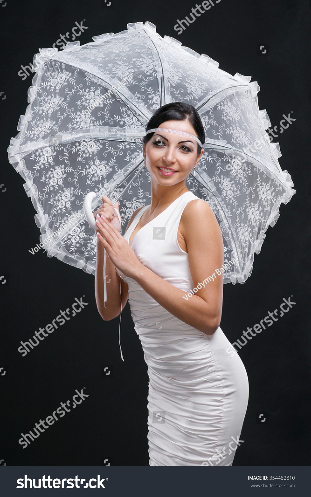 white umbrella dress