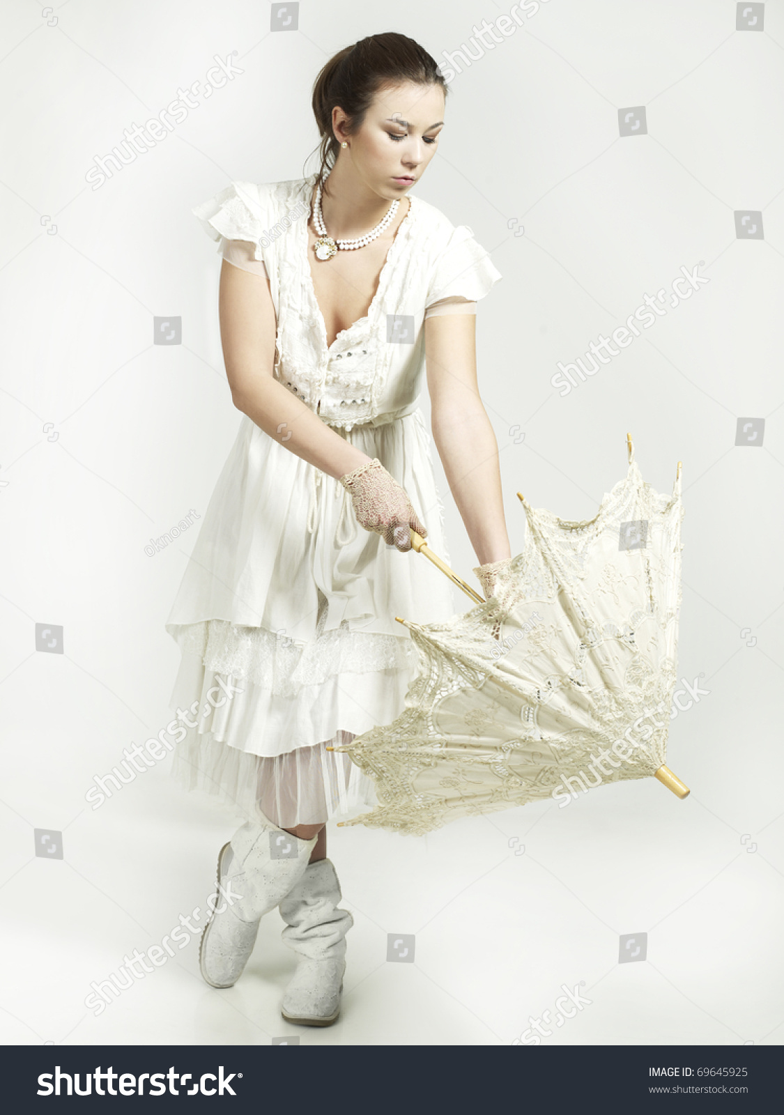 white umbrella dress designs