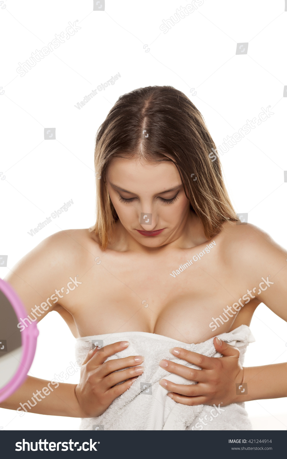 Girls squeezing their boobs