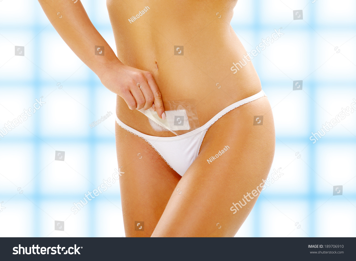 Young Woman Waxing Her Belly Hair Stock Photo Edit Now 189706910