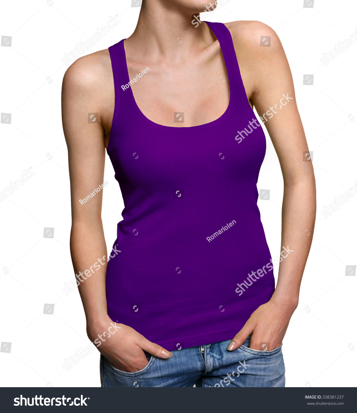 womens purple sleeveless top