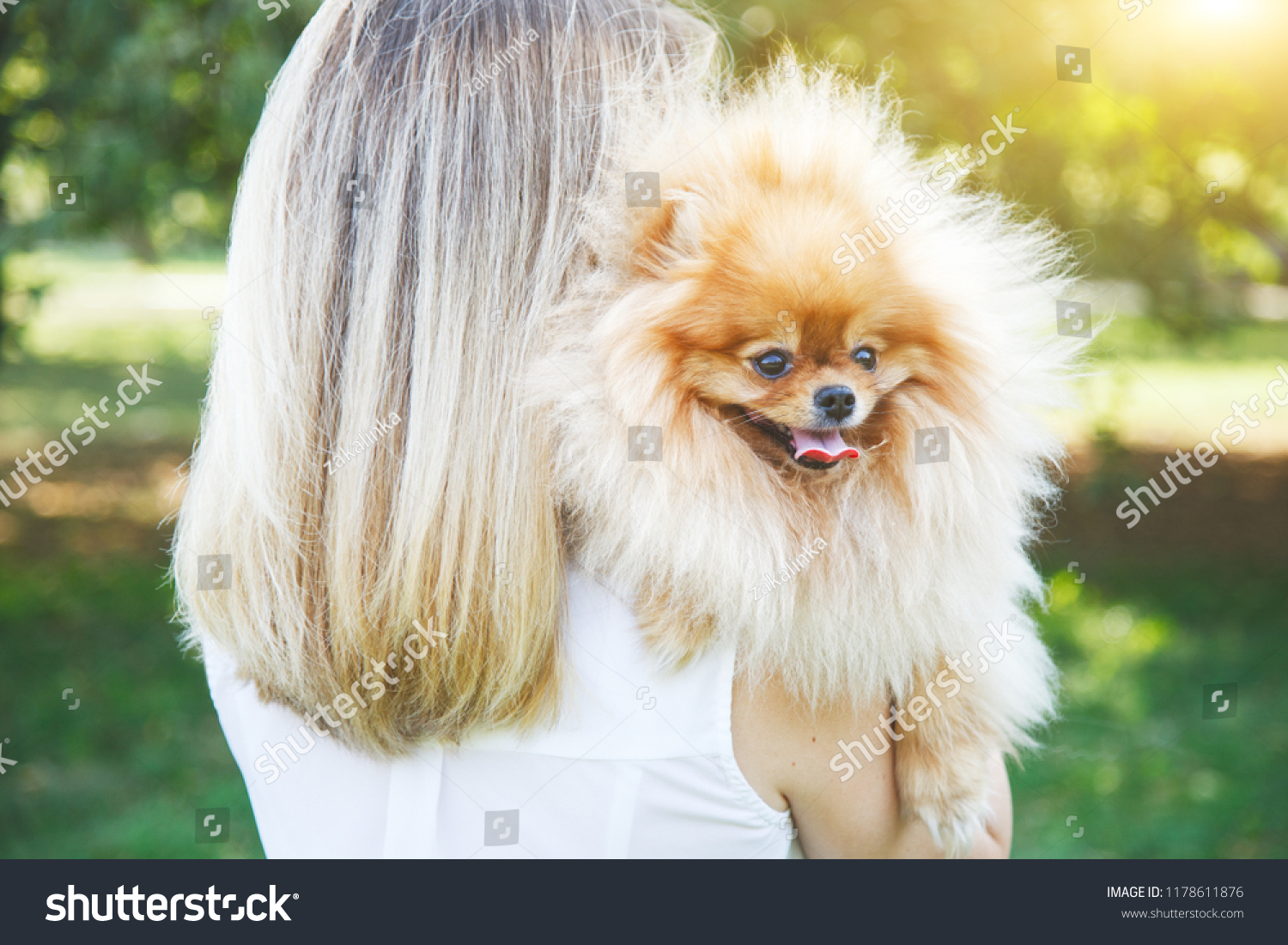 Young Woman Blonde Hair Holding Her Stock Photo Edit Now 1178611876